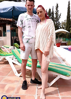 Maturenl porn pictures, The Poolboy Get's Seduced By Milf Fire Girl To Fuck Her Right Next To The Pool Under The Sun